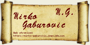 Mirko Gaburović vizit kartica